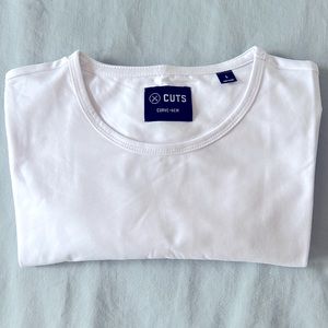 Cuts Clothing * NWT Men’s Curve Hem Slim Fit Tee * Optic White Size L